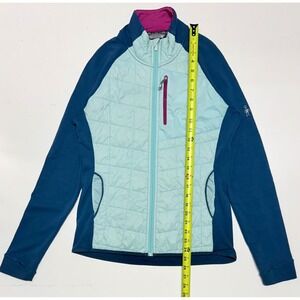 Smartwool PhD SmartLoft Full Zip Jacket Blue Teal Merino Wool Hybrid Womens M